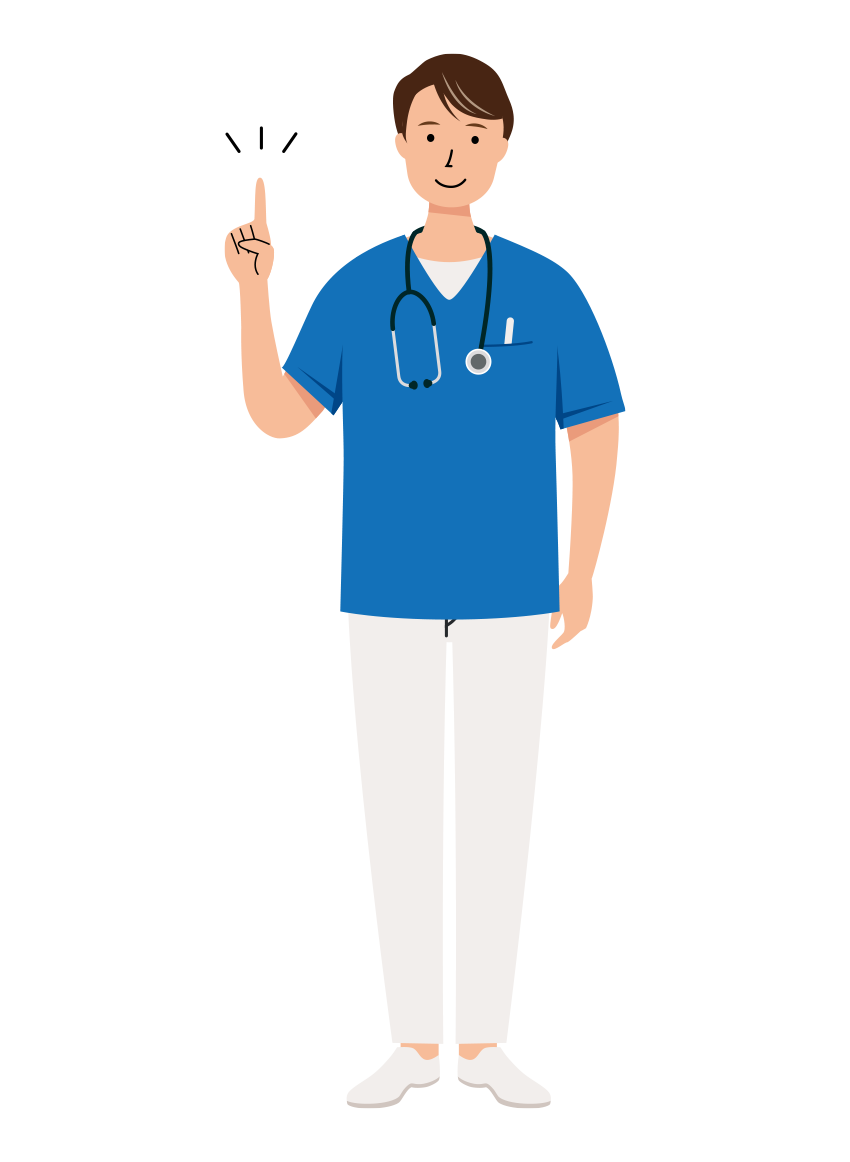 医療 イラスト - 看護師・男性・アドバイス・スクラブ