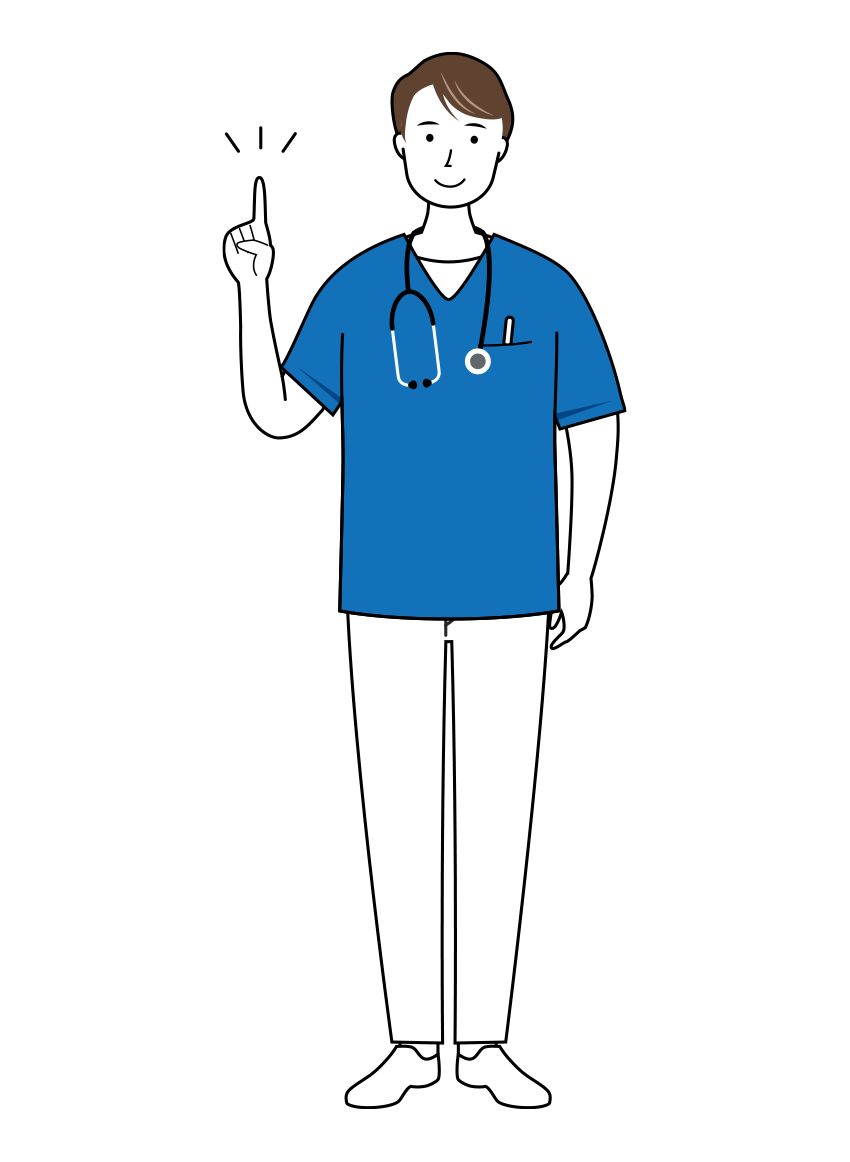 医療 イラスト - 看護師・男性・アドバイス・スクラブ