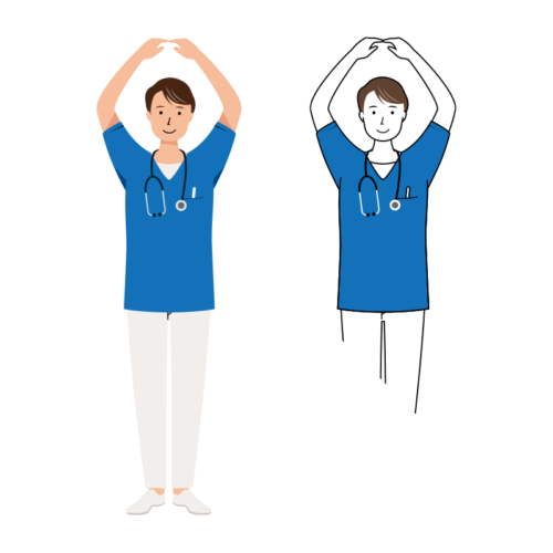 医療 イラスト - 看護師・男性・OKサイン・スクラブ