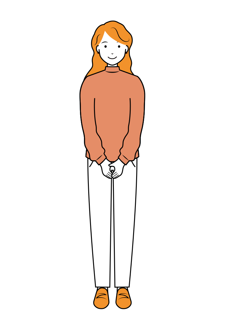 ウェーブヘアの女性のイラスト