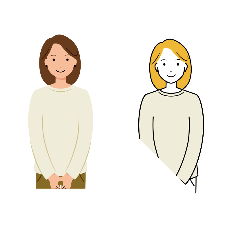 女性のイラスト-上半身