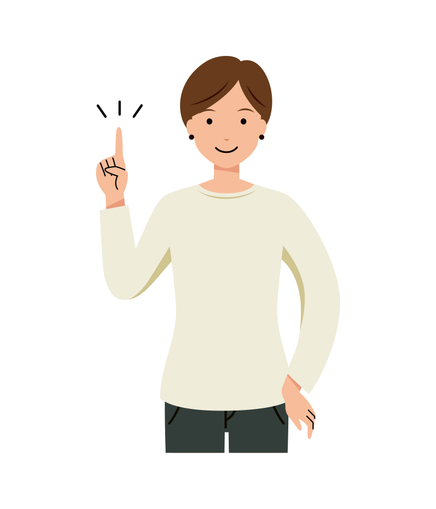 アドバイスをするショートヘアの女性のイラスト-上半身