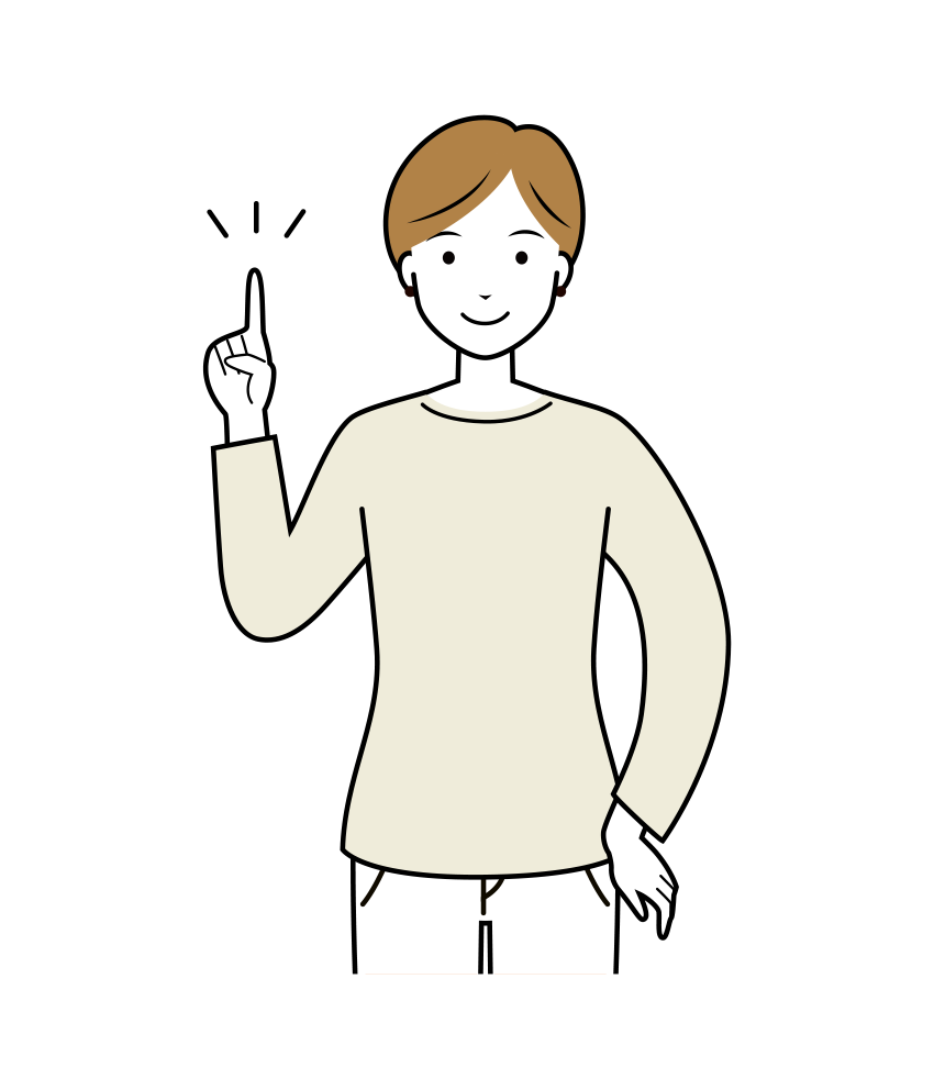 アドバイスをするショートヘアの女性のイラスト-上半身