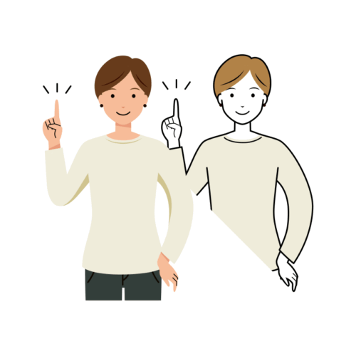 アドバイスをするショートヘアの女性のイラスト-上半身