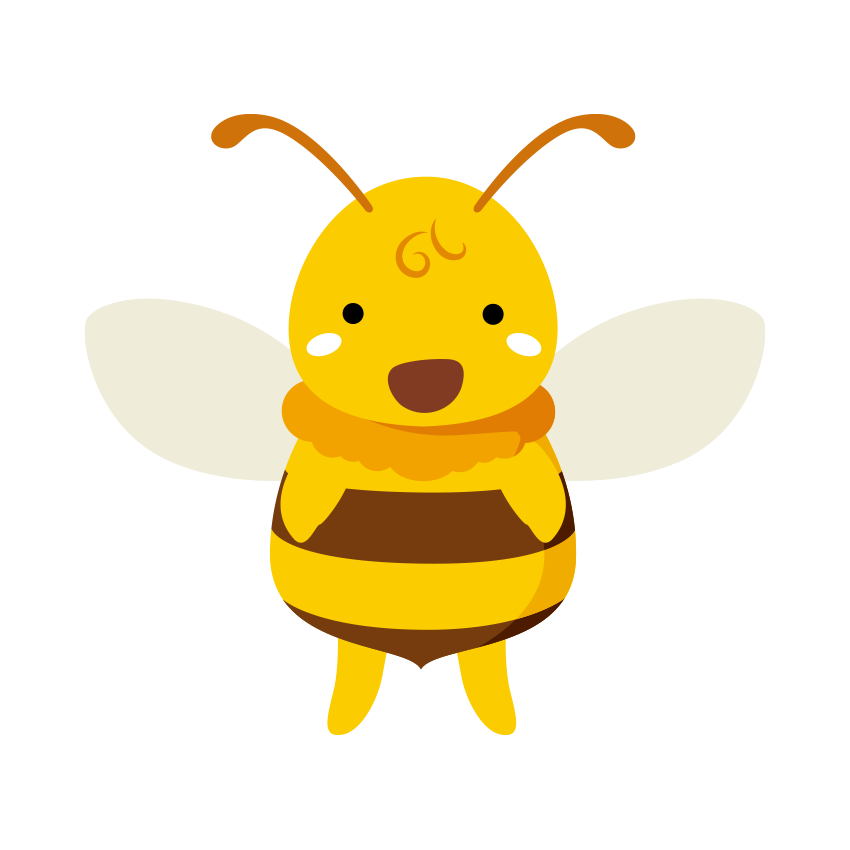 笑顔がかわいいハチのイラスト