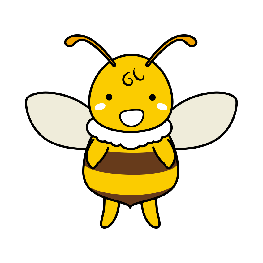 笑顔がかわいいハチのイラスト
