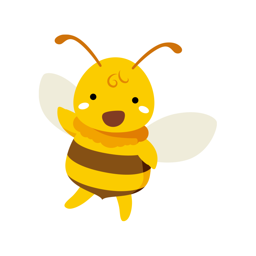 元気にはしゃいでるハチのイラスト
