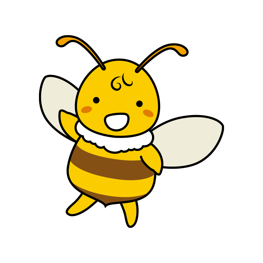 元気にはしゃいでるハチのイラスト