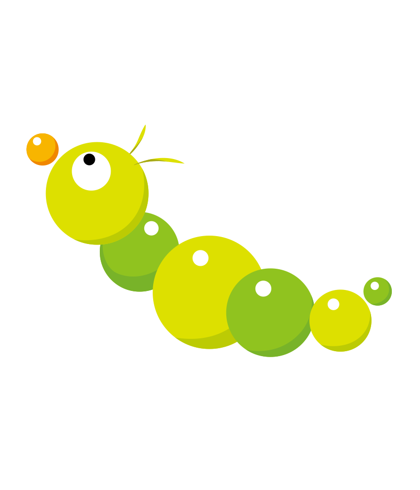 緑色の芋虫のイラスト