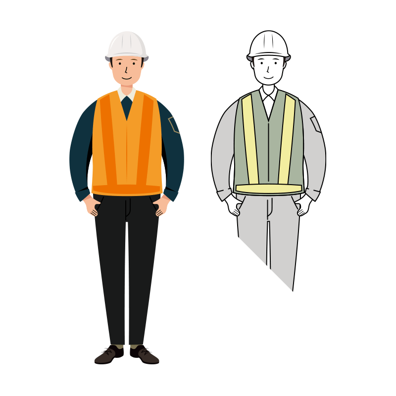 交通誘導員のイラスト