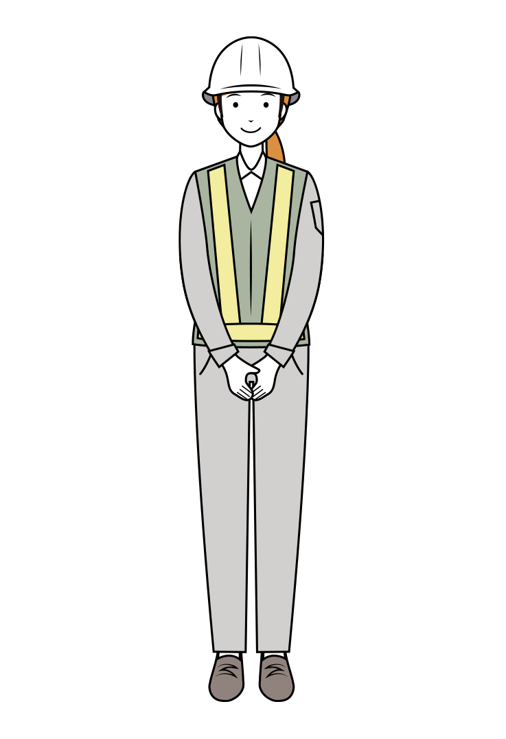 交通誘導員のイラスト-女性