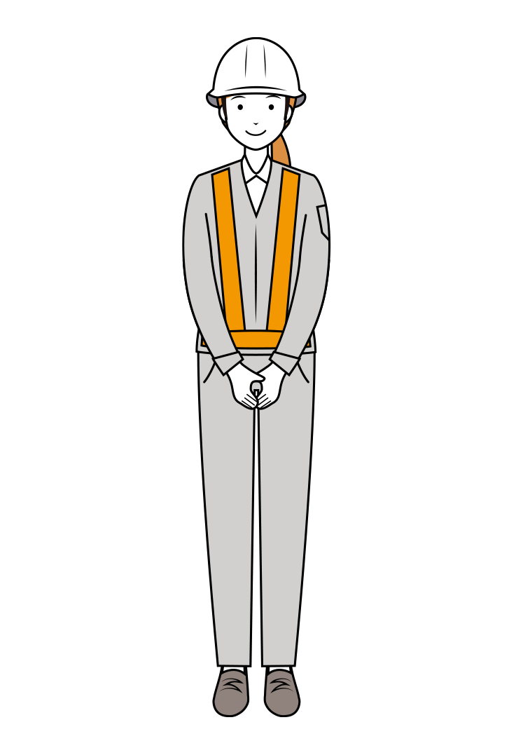 紺の制服を着た交通誘導員のイラスト-女性