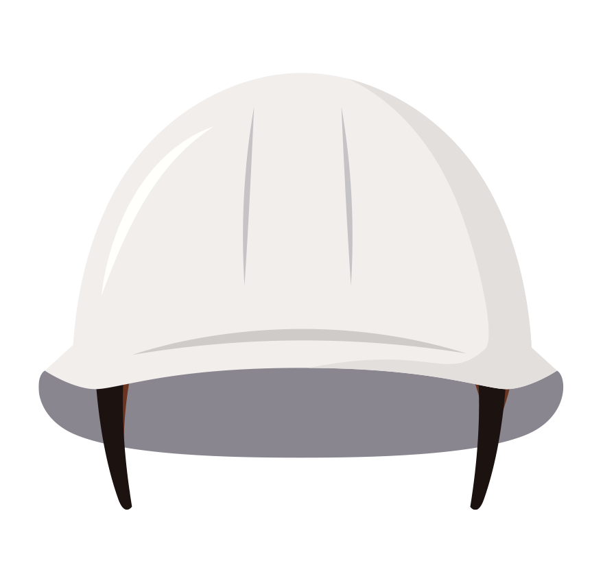 安全ヘルメットのイラスト-正面白色