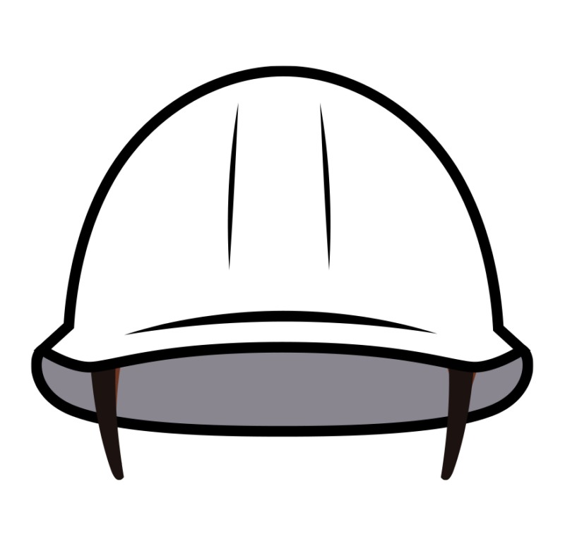 安全ヘルメットのイラスト-正面白色
