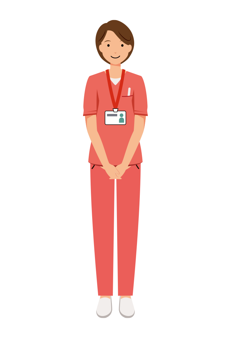 歯科衛生士 イラスト - 看護師・女性・ピンクスクラブ・IDホルダー