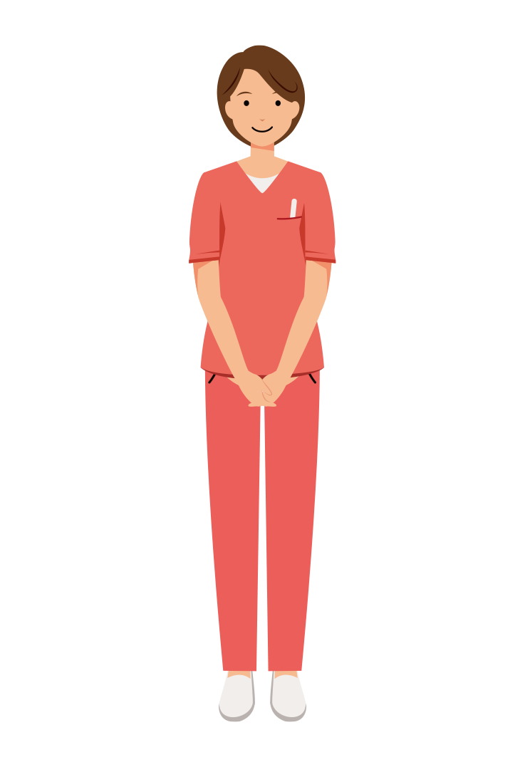 歯科衛生士 イラスト - 看護師・女性・ピンクスクラブ・正面