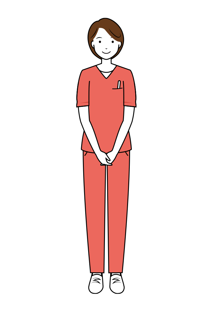 歯科衛生士 イラスト - 看護師・女性・ピンクスクラブ・正面