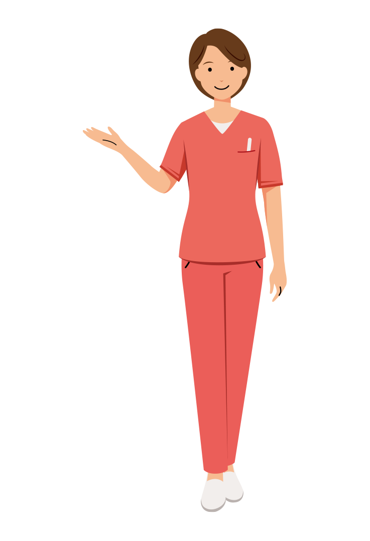 歯科衛生士 イラスト - 看護師・女性・ピンクスクラブ・案内・塗り