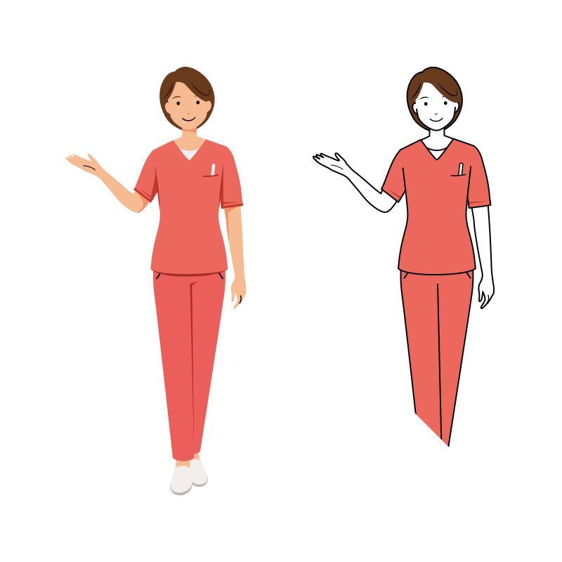 歯科衛生士 イラスト - 看護師・女性・ピンクスクラブ・案内