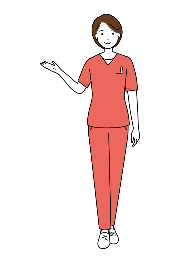 歯科衛生士 イラスト - 看護師・女性・ピンクスクラブ・案内・線画