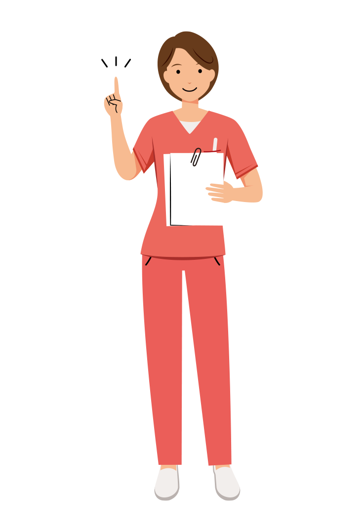 歯科衛生士 イラスト - 看護師・女性・ピンクスクラブ・説明