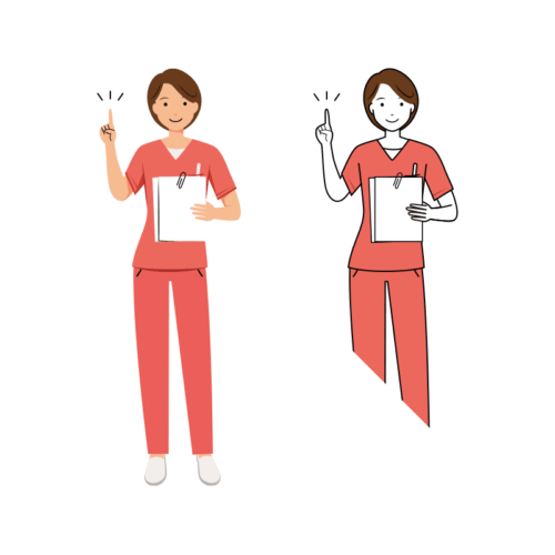 歯科衛生士 イラスト - 看護師・女性・ピンクスクラブ・説明