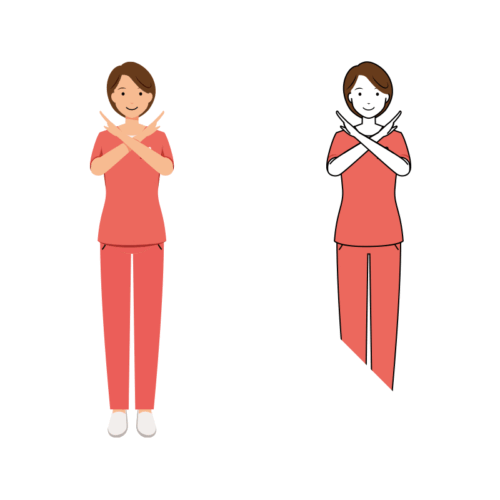 歯科衛生士 イラスト - 看護師・女性・バツサイン・ピンクスクラブ