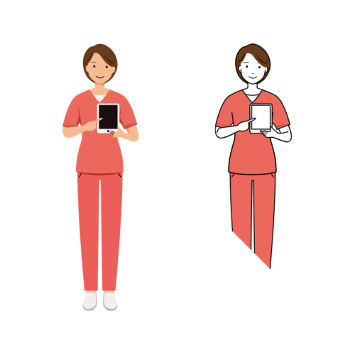 歯科衛生士 イラスト - 看護師・女性・業務用タブレット・ピンクスクラブ