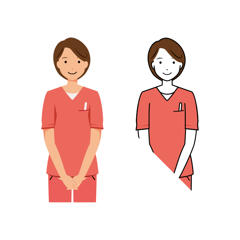 歯科衛生士 イラスト - 看護師・女性・ピンクスクラブ・上半身