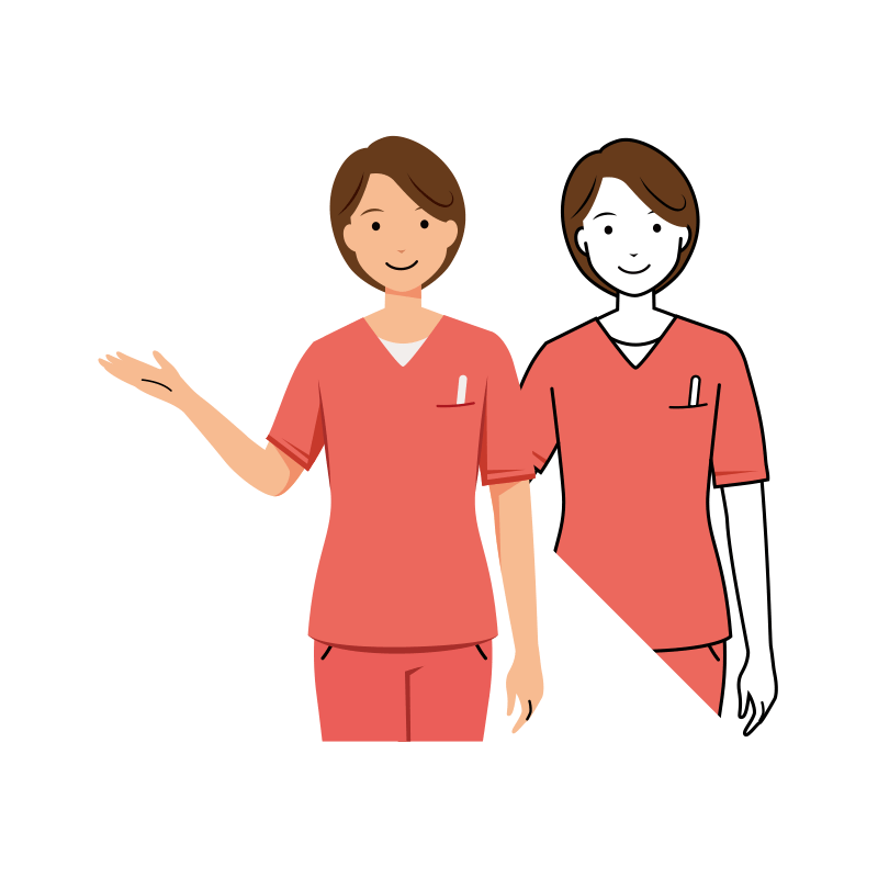 歯科衛生士 イラスト - 看護師・女性・ピンクスクラブ・案内・上半身