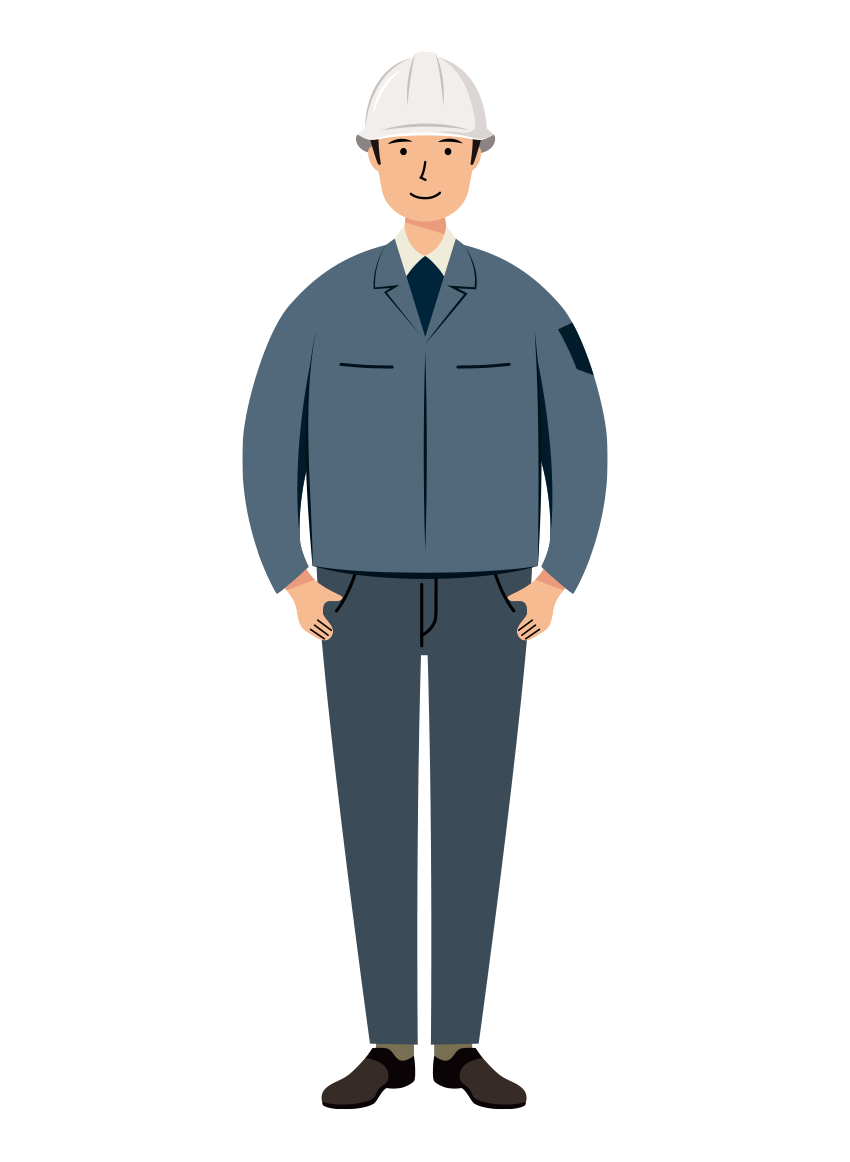 働く人・職業 イラスト - 現場監督 (Site Supervisor)・男性・ 腕章無し・塗り | イラストれいと