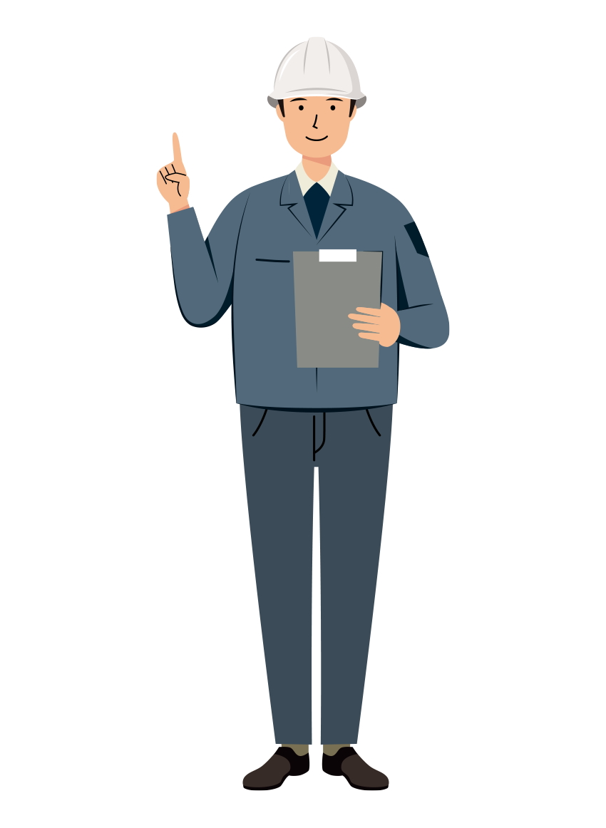 建設・現場 イラスト - 現場監督 (Site Supervisor)・男性・ 説明・腕章無し・塗り | イラストれいと