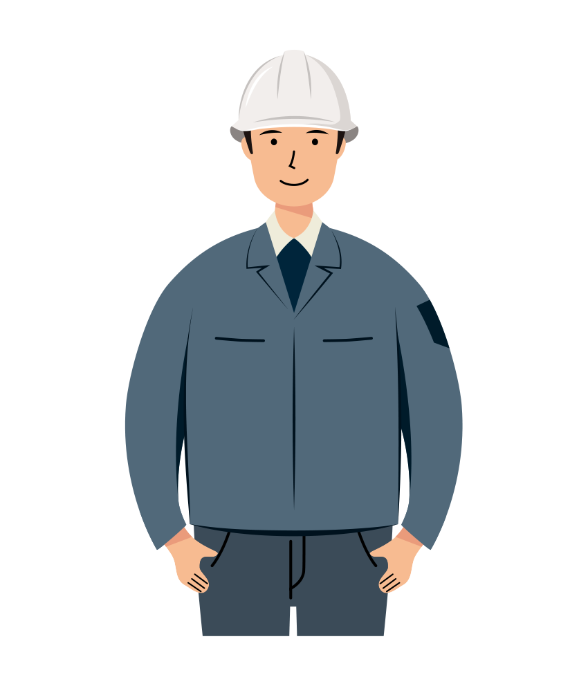 現場監督 (Site Supervisor) イラスト - 男性・白ヘルメット・上半身・塗り| イラストれいと