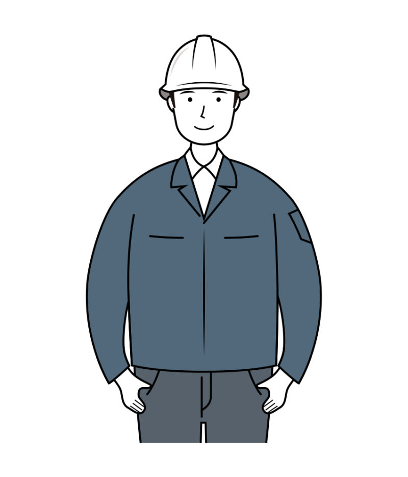 現場監督 (Site Supervisor) イラスト - 男性・白ヘルメット・上半身・線画| イラストれいと