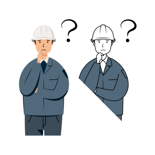現場監督 イラスト - 男性・考える・白ヘルメット・上半身 | イラストれいと