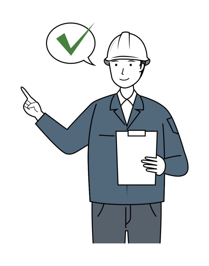 現場監督 イラスト - 男性・安全確認・白ヘルメット・上半身・線画 | イラストれいと