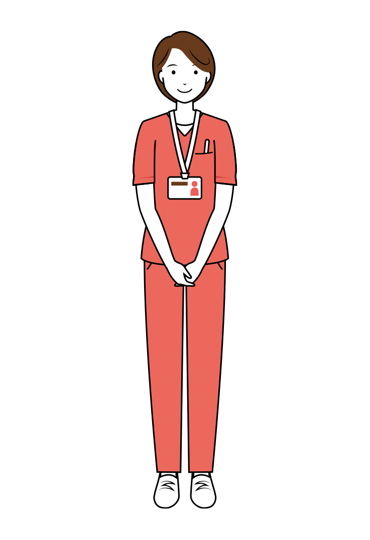 ピンクスクラブを着た女性看護師のイラスト