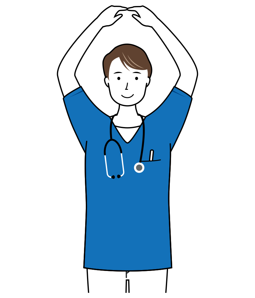 OKサインを出す男性看護師のイラスト