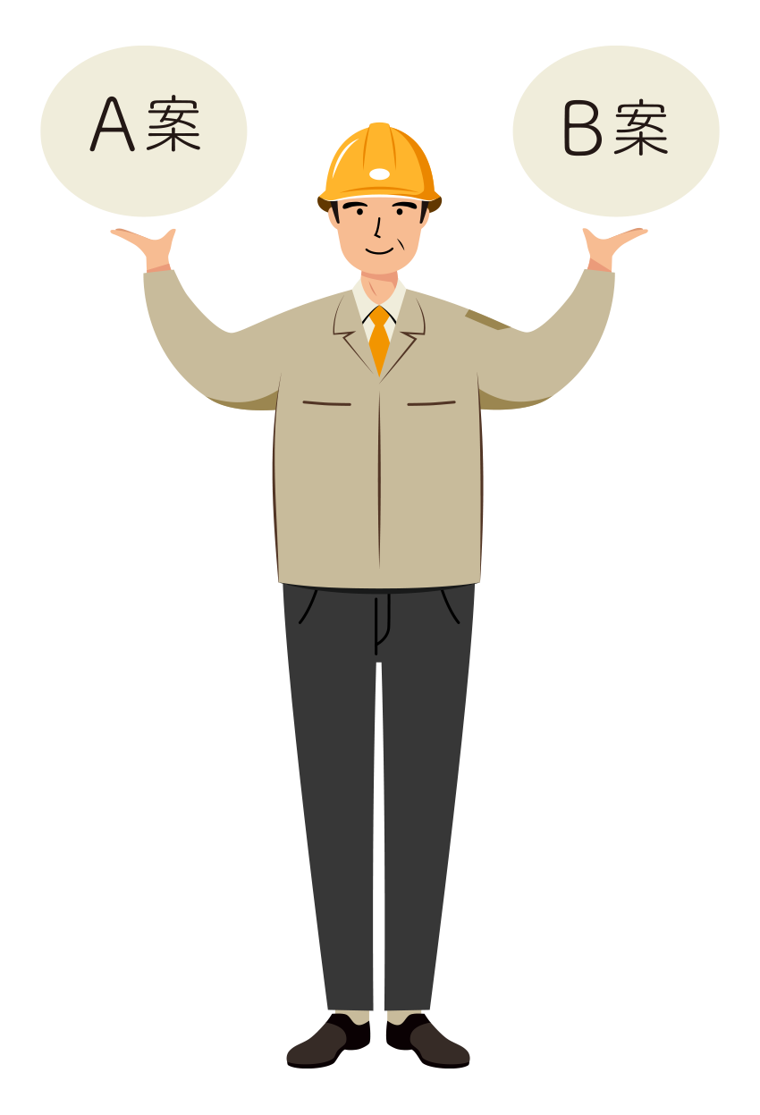 現場監督 (Site Supervisor) イラスト - シニア・提示・黄色ヘルメット・塗り | イラストれいと