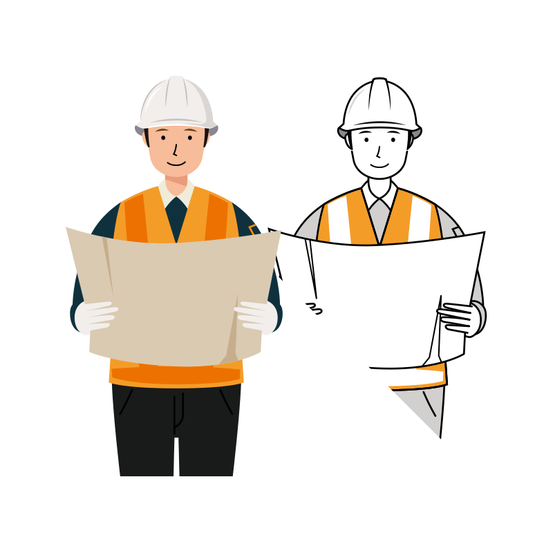 交通誘導員 イラスト - 男性・確認・反射ベスト・上半身 | イラストれいと