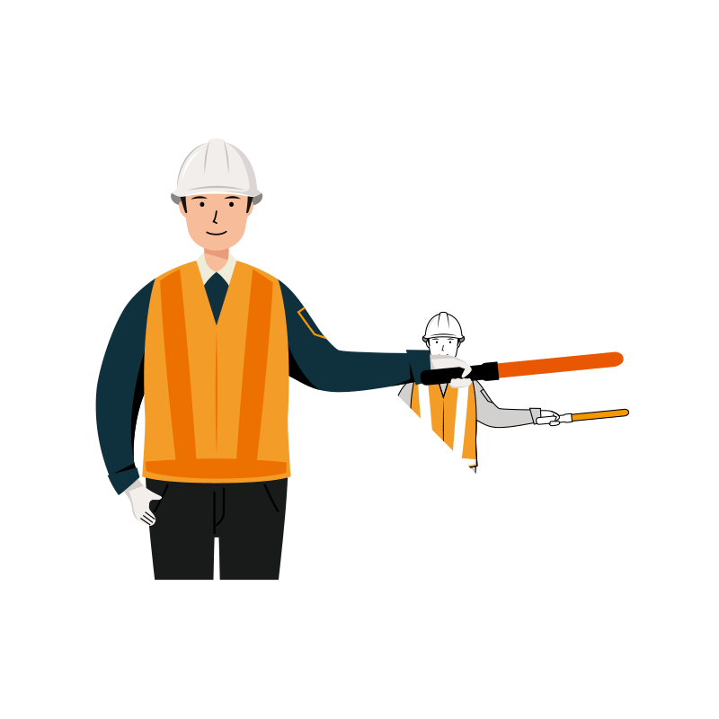 交通誘導員 イラスト - 男性・停止・反射ベスト・上半身 | イラストれいと