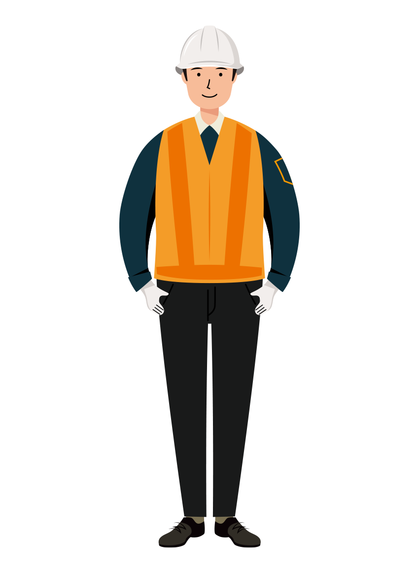 交通誘導員 イラスト - 男性・全身