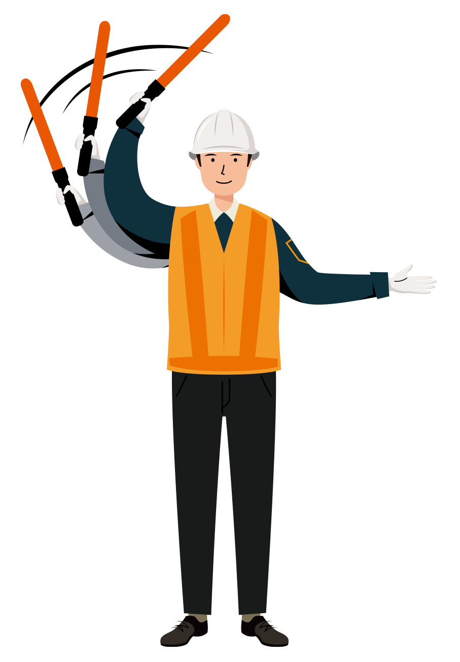 交通誘導員 イラスト - 男性・進行・反射ベスト・全身・塗り | イラストれいと