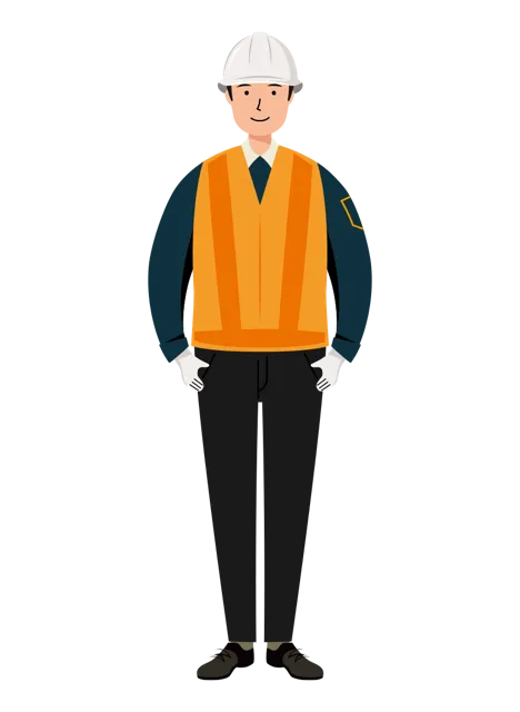 交通誘導員 イラスト | 無料・男性・全身[TCMC001-01-C] | イラストれいと