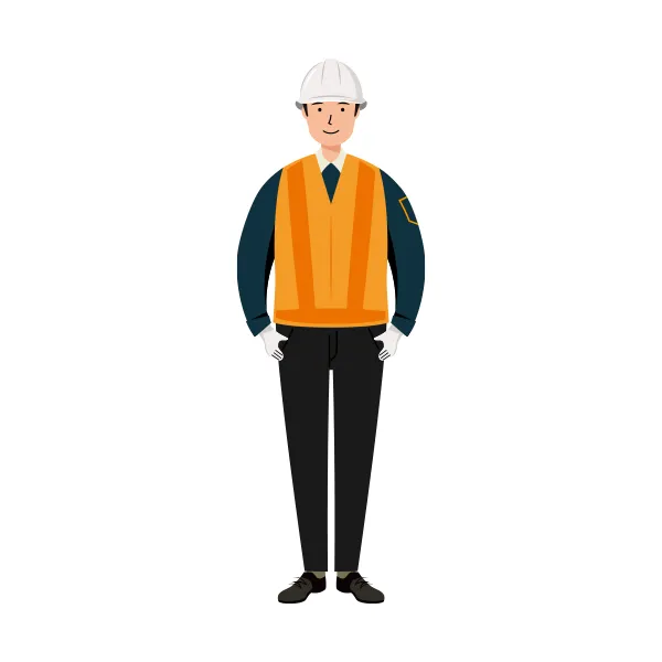 交通誘導員 イラスト | 無料・男性・全身[TCMC001-C] | イラストれいと