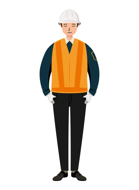交通誘導員 イラスト | 無料・男性・全身[TCMC002-01-C] | イラストれいと