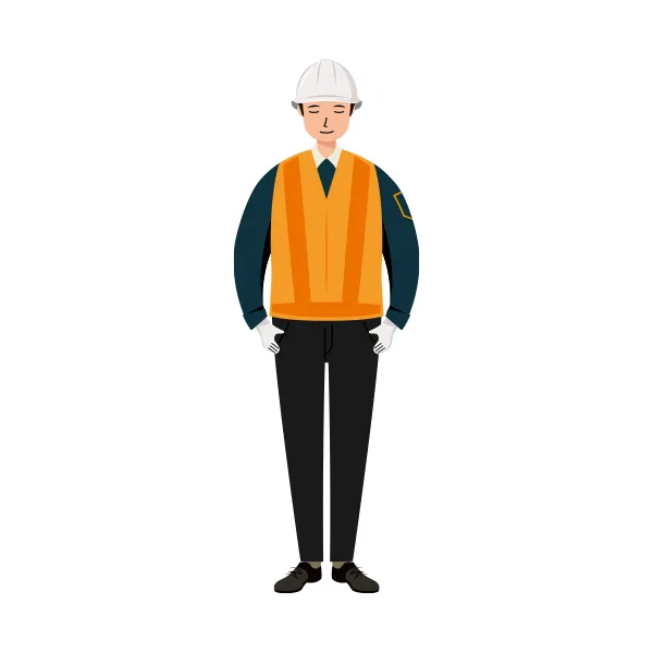 交通誘導員 イラスト | 無料・男性・全身[TCMC002-C] | イラストれいと