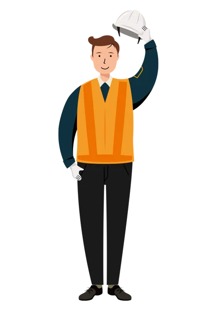 交通誘導員 イラスト | 無料・男性・全身[TCMC003-01-C] | イラストれいと