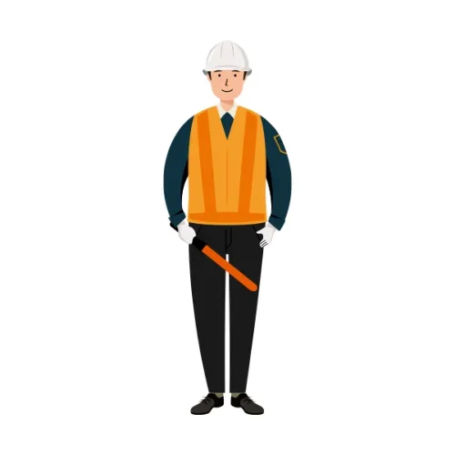 交通誘導員 イラスト | 無料・男性・全身[TCMC004-C] | イラストれいと