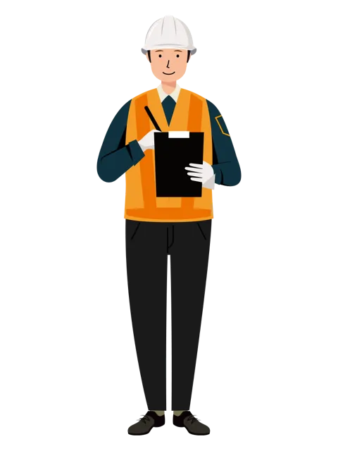 交通誘導員 イラスト | 無料・男性・全身[TCMC005-01-C] | イラストれいと